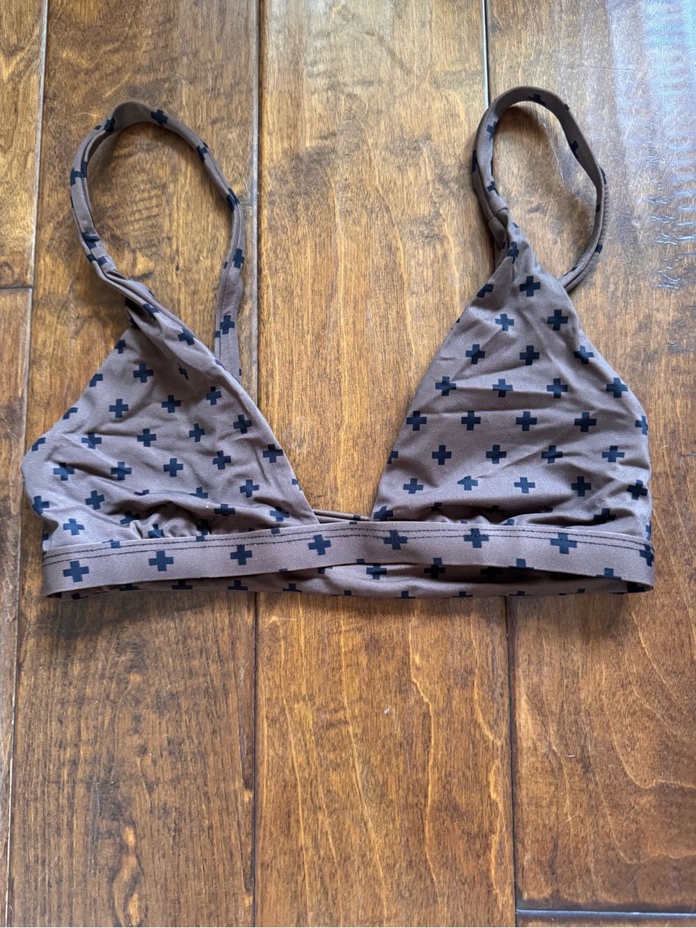 Darlin Brown Triangle Swim Top